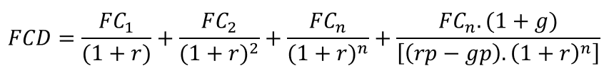 FCD - Fluxo de Caixa Descontado - Formula